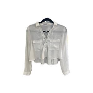 Sheer Long Sleeve Crop Top